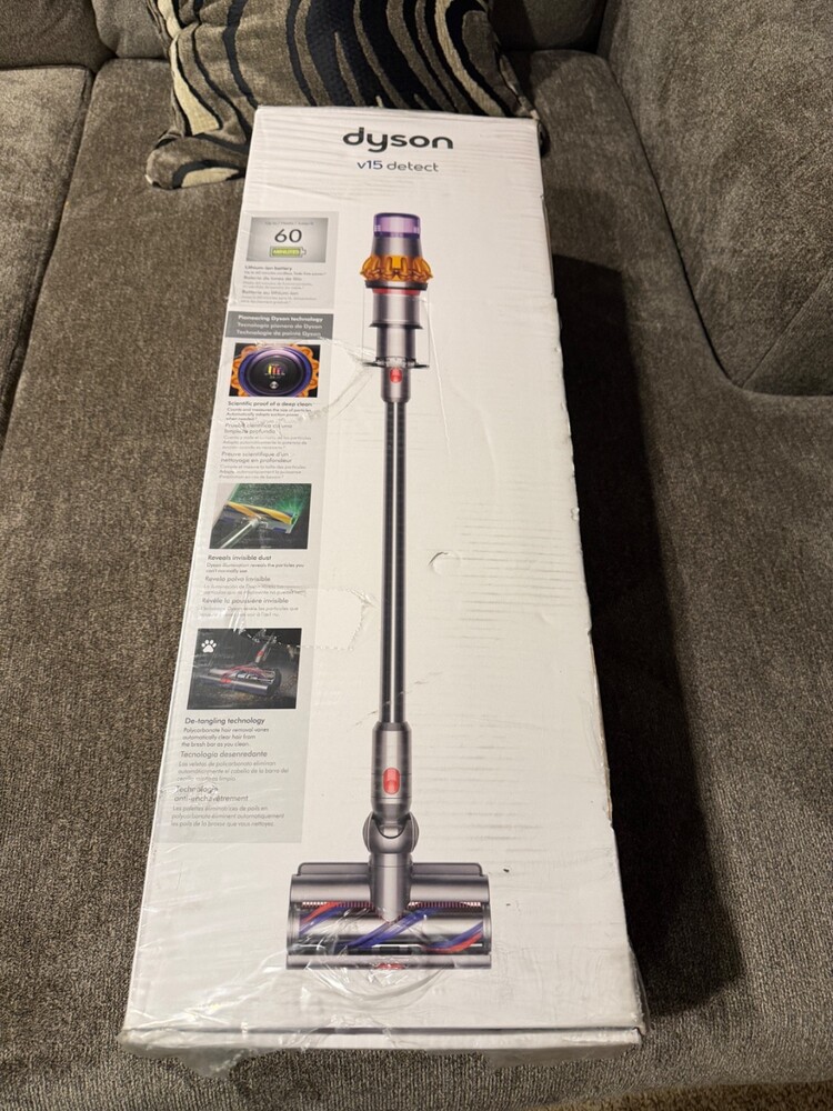 Dyson V15 Detect Cordless Stick Vacuum Cleaner - Yellow/Nickel (447261-01)