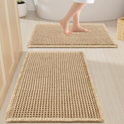 Smiry Waffle Bathroom Rugs Sets 2 Piece