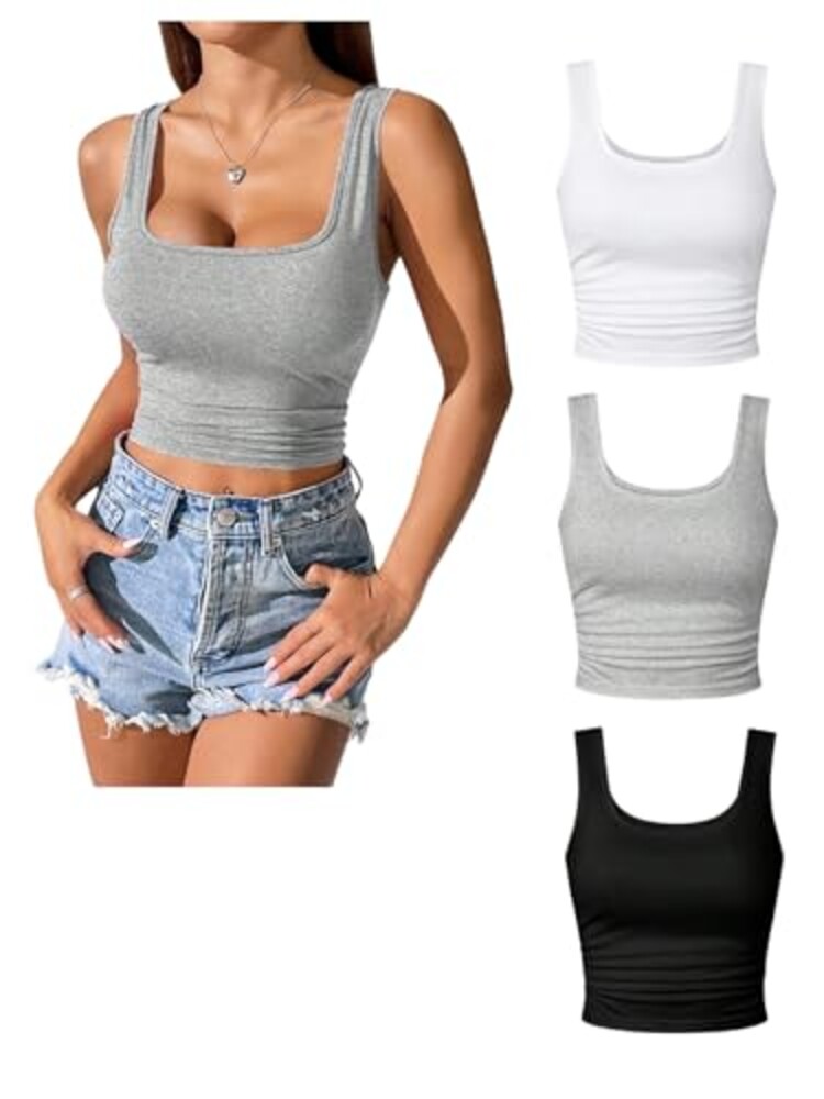 SOLY HUX Women's 3 Packs Sleeveless Laye