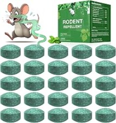 Mouse Rodent Repellent,25 Pack Peppermint Oil Mouse Traps for Rat Mice, Ant, Roach, Spider, Squirrel, Nature Mouse Deterrent for Indoor Outdoor Use, for Garden & Home, Family & Pet Safe GN