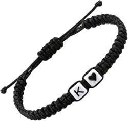 SUMMER LOVE Valentine's Day Gift Birthday Gift Ideas Letter Initial Bracelet for Men Women Teens Son Daughter,Cute Anniversary Matching Couple Bracelets for Him Her Boyfriend Girlfriend