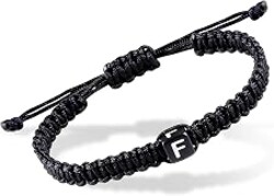 SUMMER LOVE Initial Bracelet for Women Men A J S K Charm Handmade Bracelets Rope Braided Letter Bracelet for Couples Best Friend,Adjustable Father's Day Gifts for Dad Boyfriend Friendship Jewelry