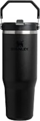 STANLEY IceFlow 2.0 Flip Straw Tumbler, 30 oz, Black 2.0 | Easy Carry Handle | Twist On Lid and Flip Up Straw | Leak Resistant Water Bottle | Insulated Stainless Steel | BPA-Free