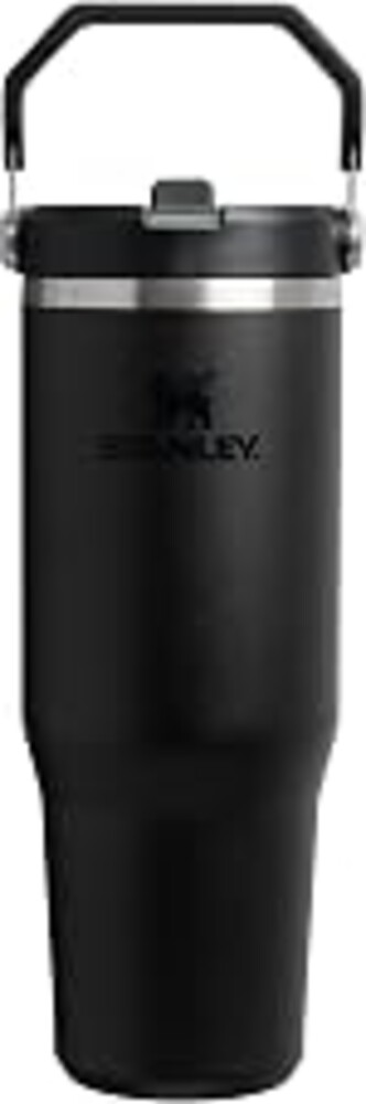 STANLEY IceFlow 2.0 Flip Straw Tumbler, 30 oz, Black 2.0 | Easy Carry Handle | Twist On Lid and Flip Up Straw | Leak Resistant Water Bottle | Insulated Stainless Steel | BPA-Free