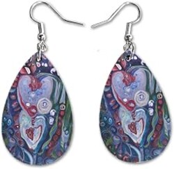Maureen Claffy Artist Collection | Compassion Teardrop Dangle Earrings Set | Cute Girls Womens Jewelry Earings | Holiday Gifts | Summer Decorations Girlfriend Wife Adorable Fashion Accessories