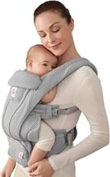 Ergobaby Omni Deluxe Baby Carrier for Newborn to Toddlers 0-48 Months | 4-Position Breathable Mesh Baby Carrier with Ergonomic Support, Storage Pockets, and Sun Hood, Fits 7-45 lbs, Pearl Grey