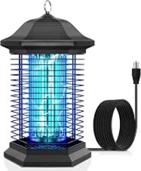 AMUFER Bug Zapper Outdoor Indoor with18W Power & 4400V Instant Grid | Insect Control Efficiency Increased 100%, 1/2 Acre Coverage, 3-Prong Waterproof Mosquito Zapper for Patio, Backyard, Home