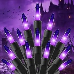Minetom Purple Halloween Mini Lights, 100 Count 20 Feet Mini String Lights | LED Bulb, Connectable Halloween Light for Haunted House Ghost Party Holiday Window Indoor Outdoor Decoration