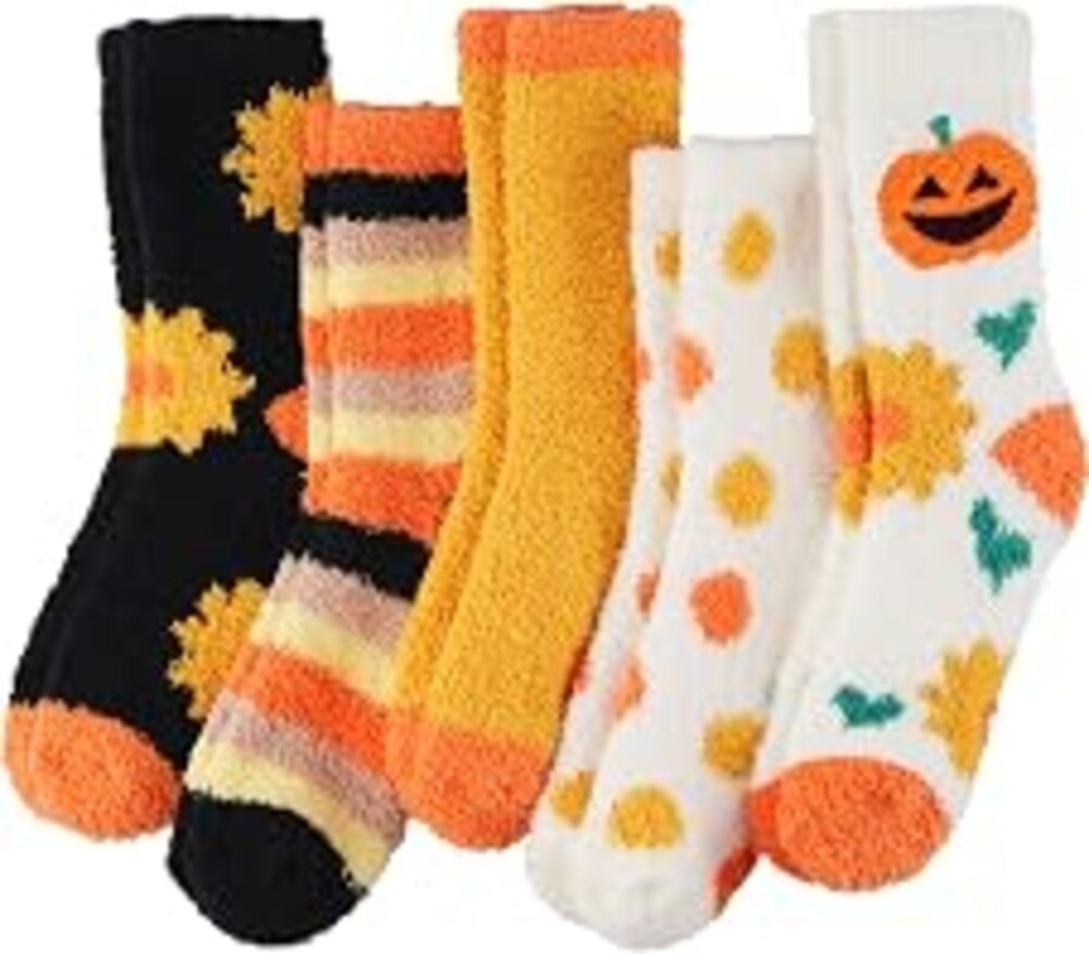 ZhiNuSi Fuzzy Socks for Women, Fluffy Cozy Winter Slipper Socks 5 Pairs | Super Soft Cloud-Like Microfiber, Comfortable Warm Spa Indoor Home Sleeping Socks, Plush Holiday Gift for Ladies
