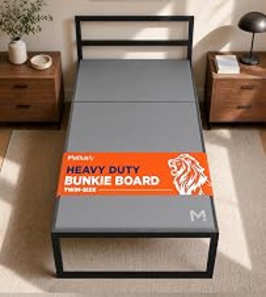 Meliusly Heavy Duty Bunkie Board Twin Size (38x75) - Under Bed Support | Non-Slip Breathable Support – Ultra-Low 0.4" Profile, Noise-Free, Silicone Grip, Anti-Sag Slat Foundation, Moisture Resistant