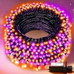 Nisocy 100FT Purple and Orange Halloween String Lights | LED Mini Lights with 8 Modes &Timer, Plug-in Indoor Outdoor Lights for Trees, Porch, Fall and Thanksgiving Decor