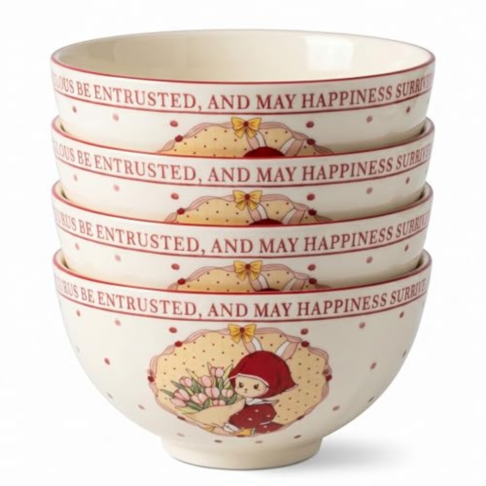 OniAnt Soup Bowls Set of 4, 29 oz Cerami
