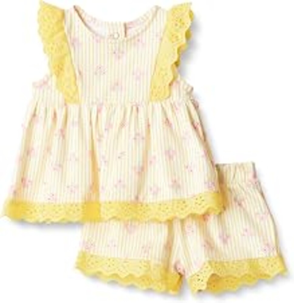 Amazon Essentials x Sofia Grainge Toddlers and Baby Girls' Cotton Eyelet Top & Shorts Play Set, Multipacks