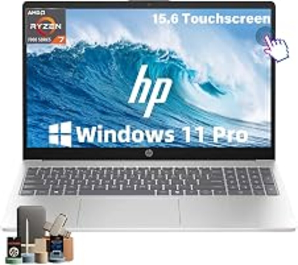 HP 15.6" FHD Touchscreen Laptop, 32GB RAM, 1TB SSD, AMD Ryzen 7 7730U | AMD Radeon, Copilot AI Key, WiFi 6 & BT, Fast Charge, Numeric Keypad, Windows 11 Pro, Portable Laptop for Business & Study