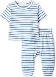Amazon Essentials x Sofia Grainge Unisex Toddlers and Babies' Cotton Knit Short Sleeve Shirt & Pants Set