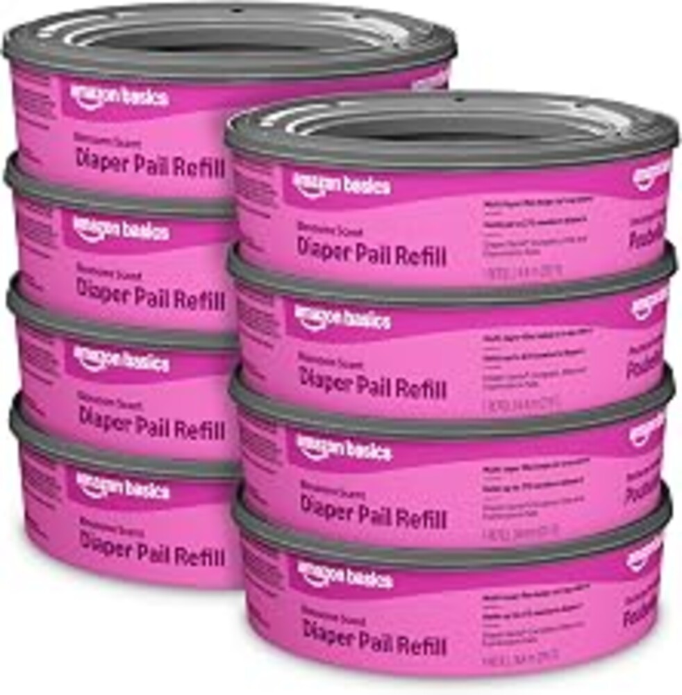 Amazon Basics Blossoms Scented Diaper Pail Refills for Diaper Genie Pails, 2160 Count (8 Packs of 270 Count) (Previously Mama Bear)