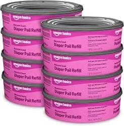 Amazon Basics Blossoms Scented Diaper Pail Refills for Diaper Genie Pails, 2160 Count (8 Packs of 270 Count) (Previously Mama Bear)