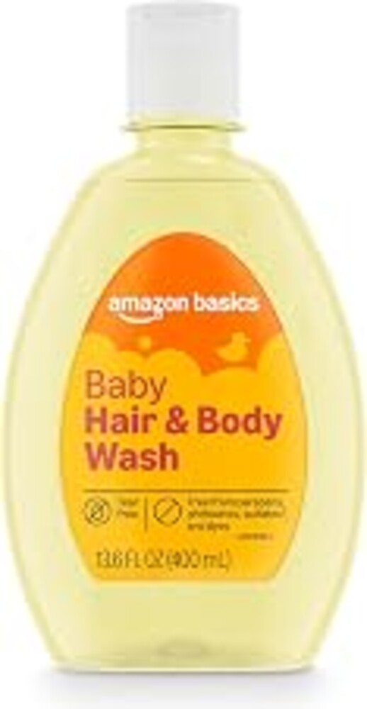 Amazon Basics Tear-Free Baby Hair and Body Wash, Lightly scented, 13.6 Fluid Ounce, 1-Pack, Packaging May Vary