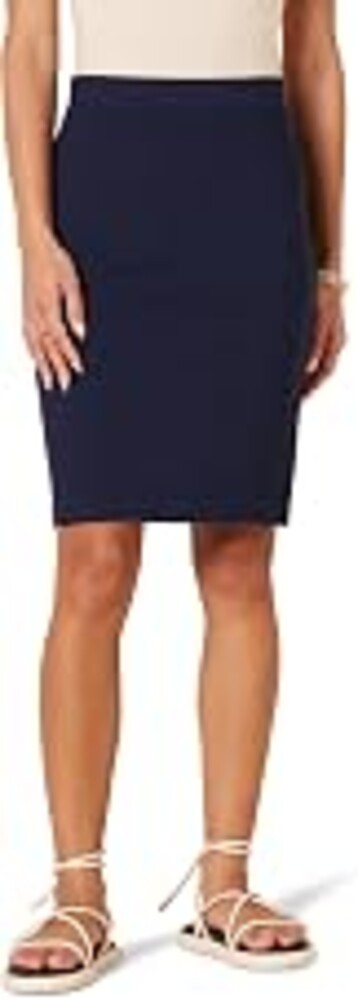 Amazon Essentials Women's Ponte Pull-On Fitted Pencil Skirt, Business Casual, Everyday Wear