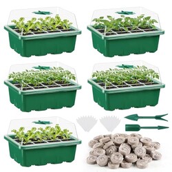 Apipi 5 Pack Seed Starter Kit with 60 Co