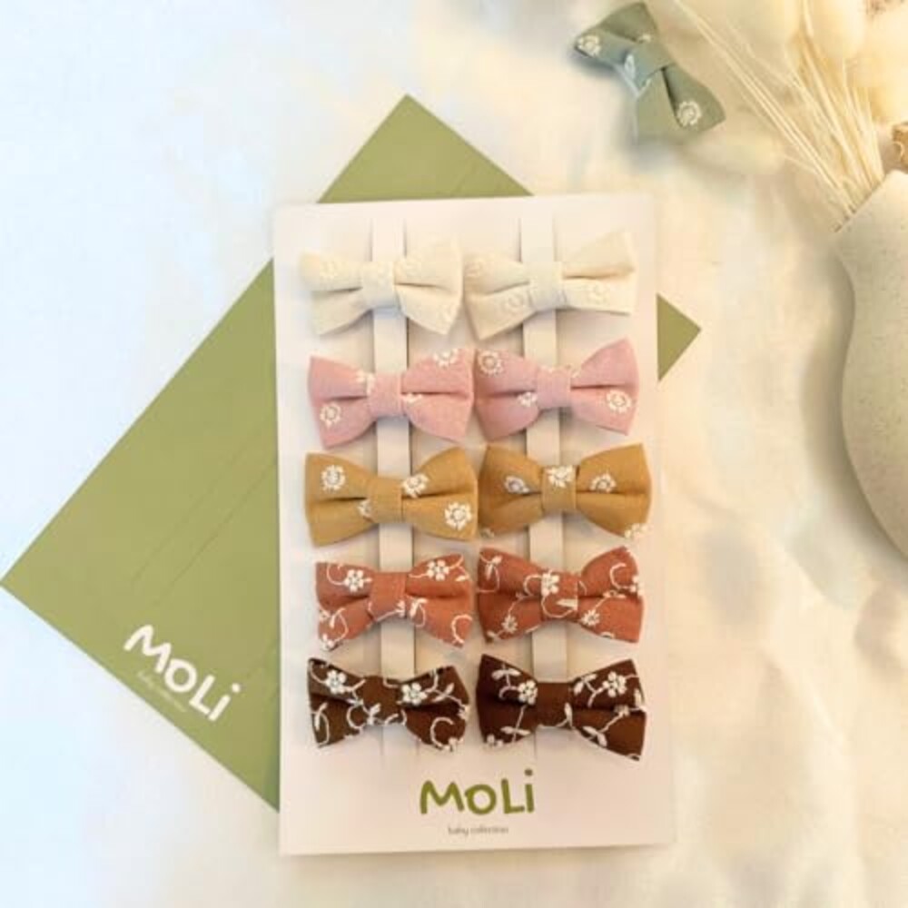 10 PCS 2'' Baby Hair Bow Clips Set Handm
