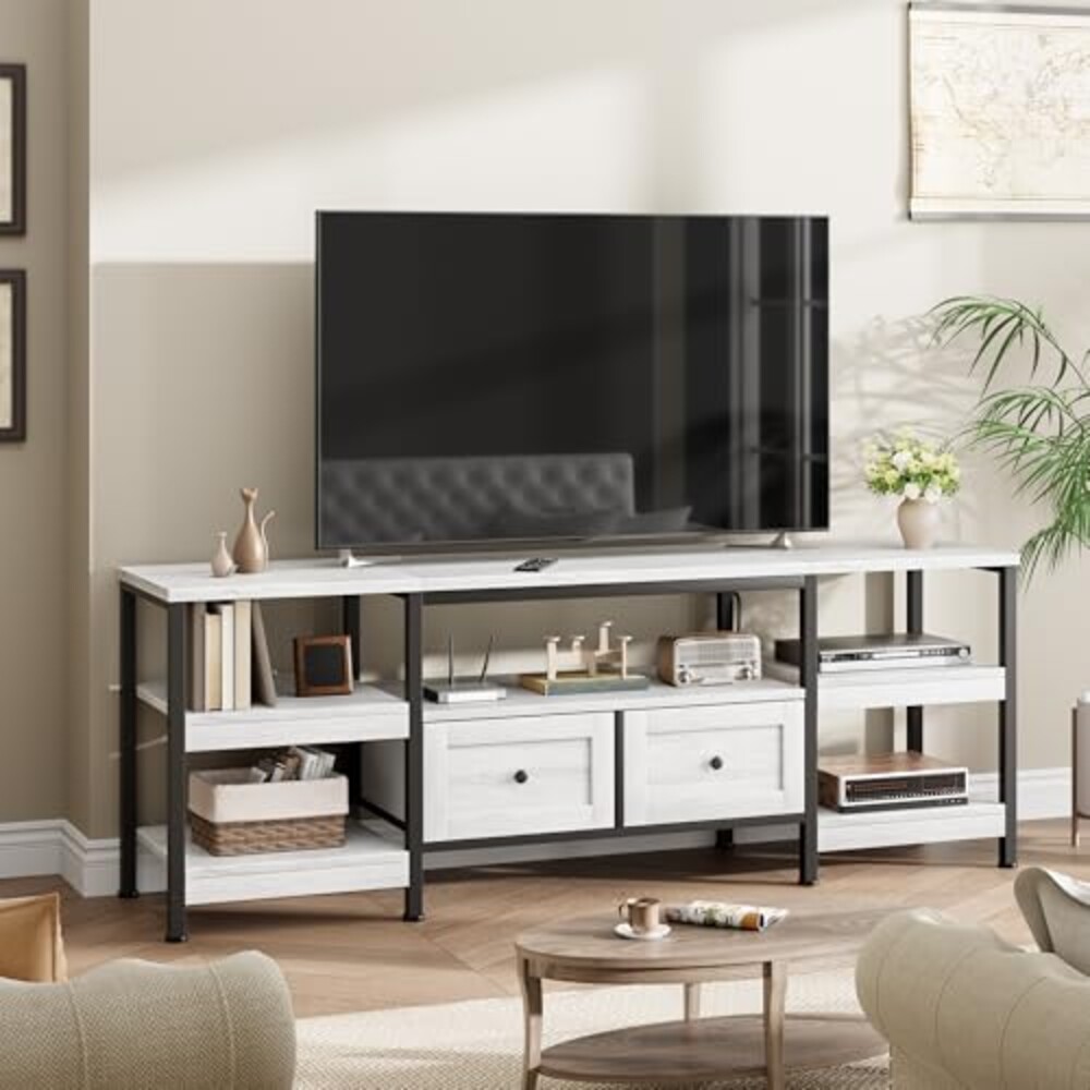 Garvee Industrial TV Stand with 2 Drawer