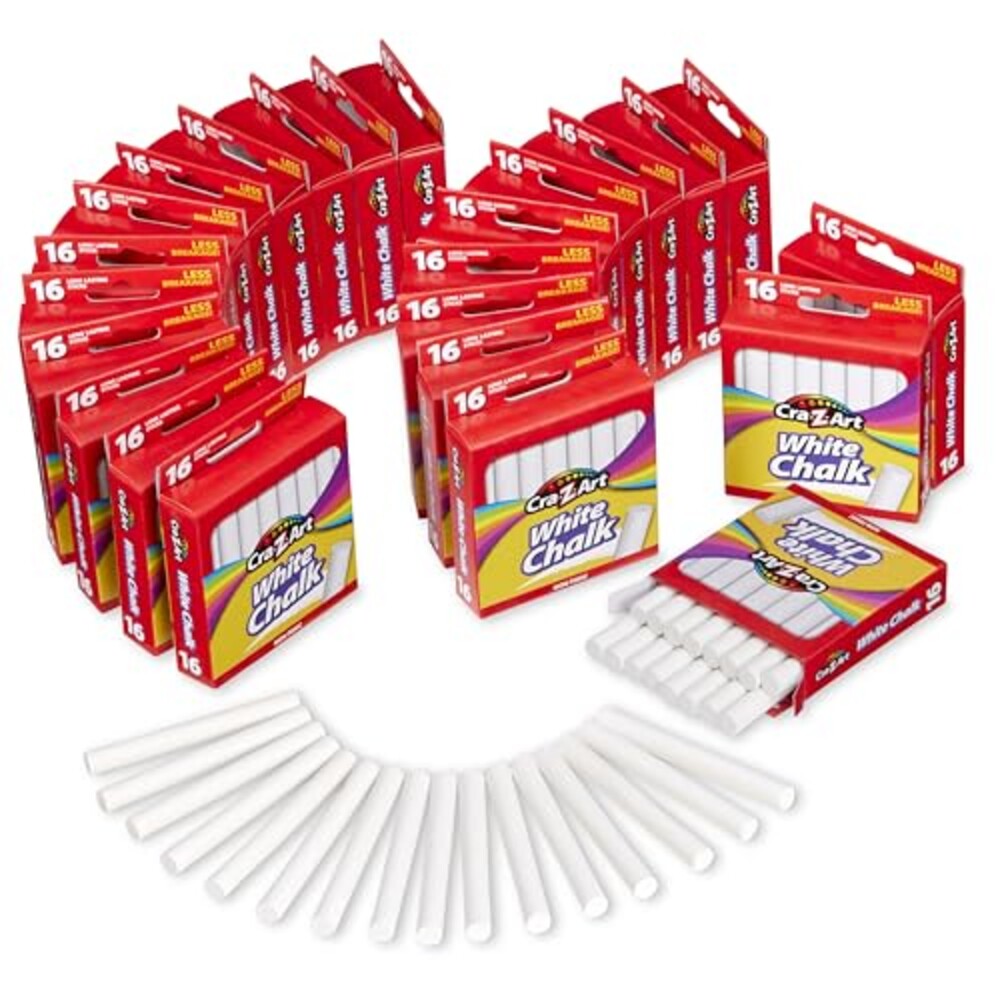 Cra-Z-Art White Chalk Sticks Bulk Pack,