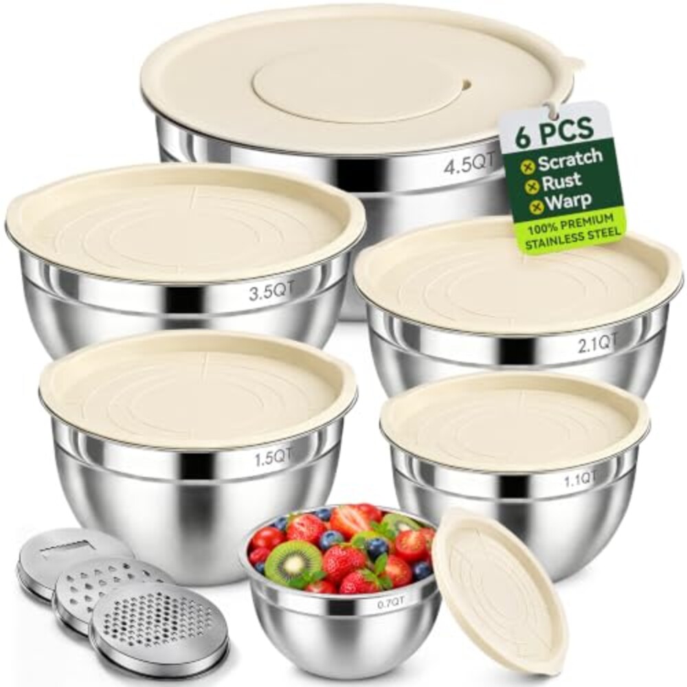 RFAPPMV Stainless Steel Mixing Bowls: 6