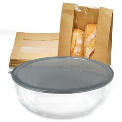 CD HOME Glass Bowl for Sourdough,6QT Lar