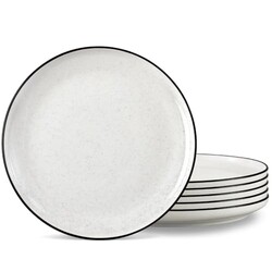 Ceramic White Dinner Plates Set of 6, 10