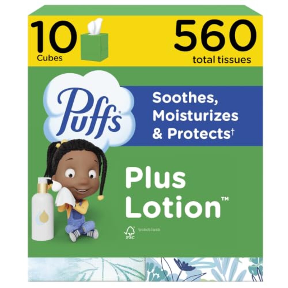Puffs Facial Tissues Plus Lotion, 10 Cub