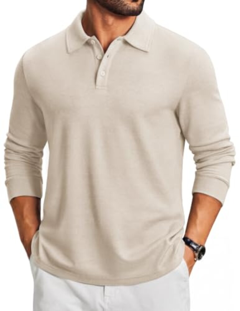COOFANDY Long Sleeve Polo Shirt For Men