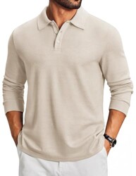 COOFANDY Long Sleeve Polo Shirt For Men