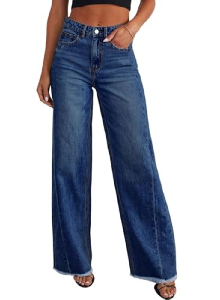 Sidefeel Women's High Waisted Jeans Wide