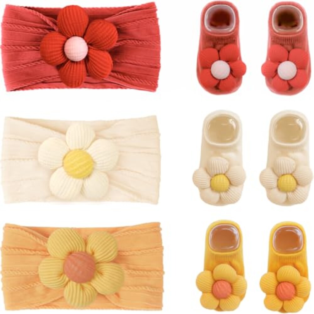 CÉLLOT Baby Flower Headband and Socks Se