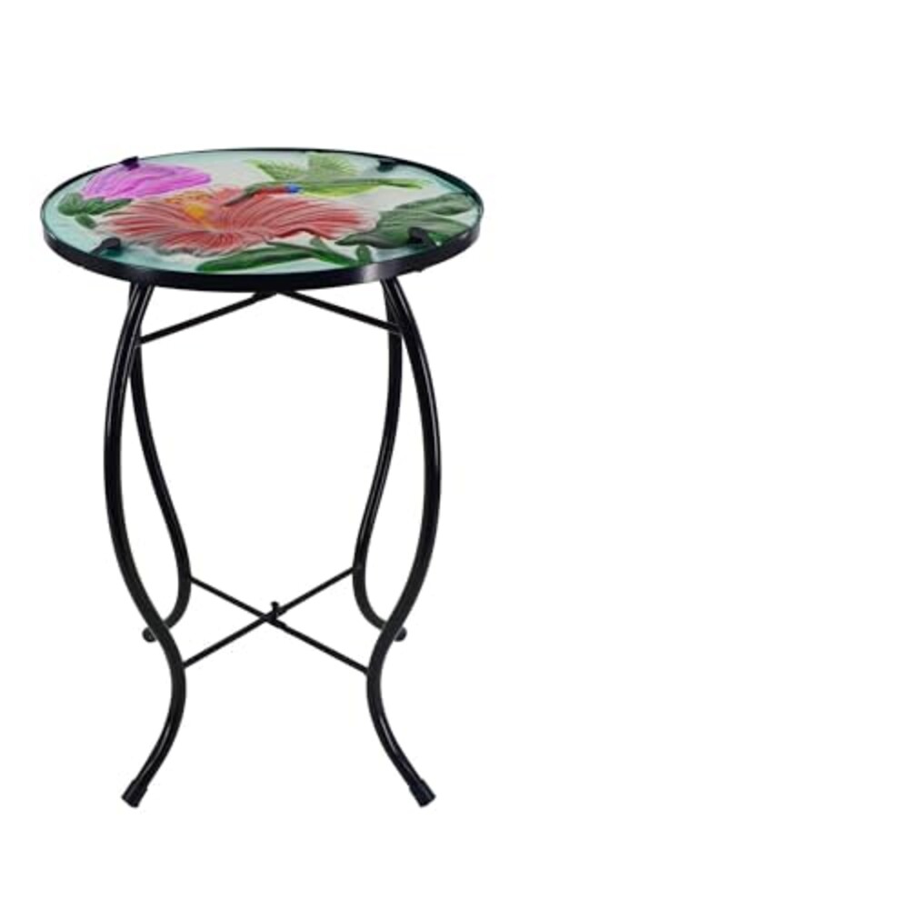 12in Hummingbird Side Table Hand-Painted