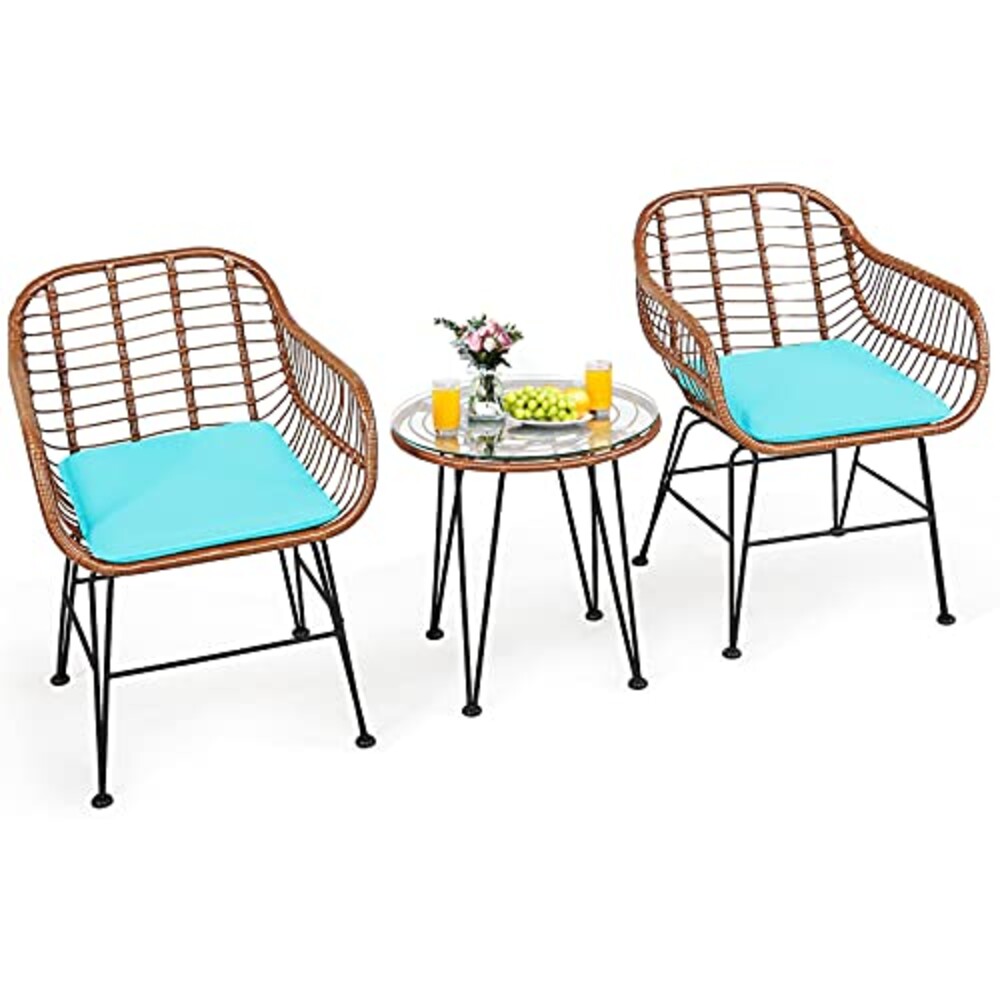 Tangkula 3 Pieces Patio Conversation Bis
