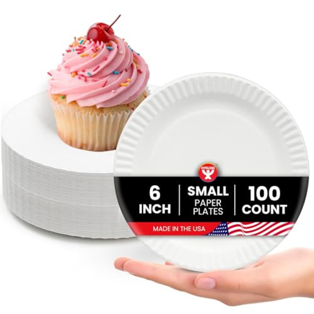Hygloss Paper Plates 6-Inch, 100 Count,