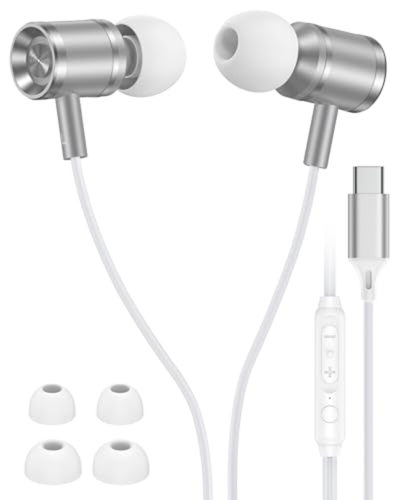 iPhone 17 USB C Headphones Wired, Earbuds with Microphone for iPhone 17 Air 16 15 Pro Max, Type C in-Ear Headphones with Mic, USBC Wired Ear Buds for Samsung Galaxy S25 S24 Ultra A17 Pixel Earphones