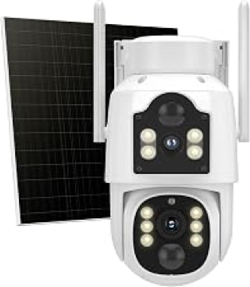 Hiseeu 4MP Dual Lens Wireless Solar Camera Outdoor for Home Security | 5G & 2.4G WiFi Pro, Auto Tracking, 360°PTZ, Motion Detection, 2-Way Audio, Color Night Vision, IP66 Waterproof