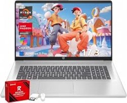 HP 17 Inch FHD Laptop Computer for Business & Students 16GB RAM 512GB SSD | AMD R5 7430U Processor, 17.3 inch FHD IPS Display, Windows 11 Pro, Copilot AI Key, Fast Charging, Wi-Fi 6