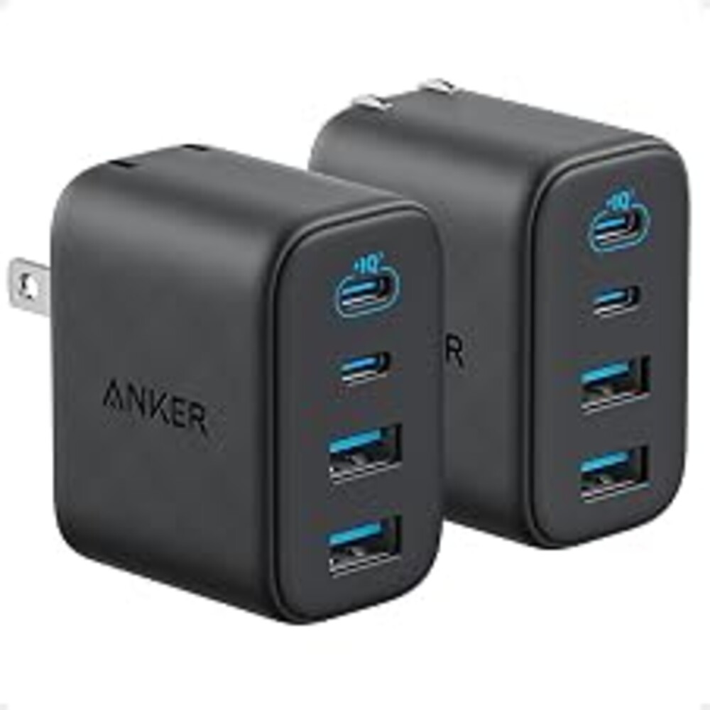 Anker Zolo USB C Charger Block, 50W Max Output Type C Charger Fast Charging | 2 USB C and 2 USB A, for iPhone 17/17 Pro Max/16 Series, MacBook, iPad, Pixel, Galaxy, Apple Watch and More (2-Pack, Black)