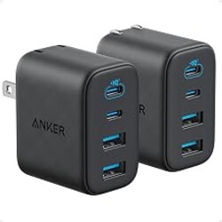 Anker Zolo USB C Charger Block, 50W Max Output Type C Charger Fast Charging | 2 USB C and 2 USB A, for iPhone 17/17 Pro Max/16 Series, MacBook, iPad, Pixel, Galaxy, Apple Watch and More (2-Pack, Black)