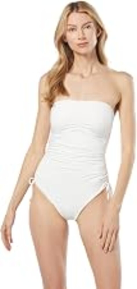 Michael Kors Women's Solid Shirred Bandeau One Piece