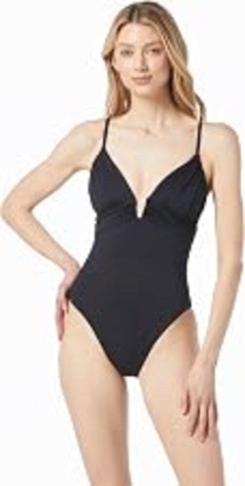 Michael Kors Women's Draped Plunge One Piece