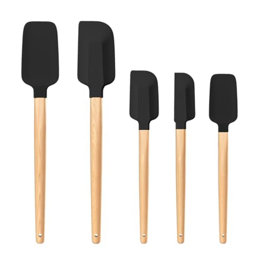 Wooden Handle Silicone Rubber Spatula Se