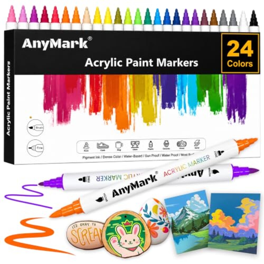 AnyMark 24 Colors Acrylic Paint Markers