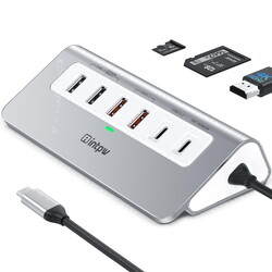 INTPW P9PRO 10Gbps USB C Hub for Laptop, 9-in-1 Multiport Adapter with 4K@60Hz HDMI, 100W PD, USB C and USB A Ports, SD/TF Card Reader for MacBook, iPad, Windows PC