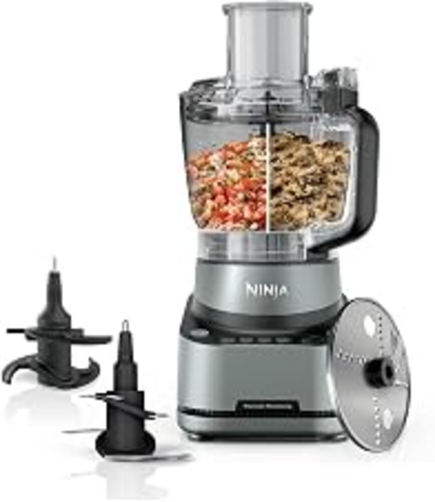 Ninja PrecisionPro Food Processor & Dough Mixer, 1000PW, 9-Cup, BZ601 | Auto-iQ presets for chopping, slicing/shredding, pureeing & dough. 9-cup bowl. BPA-free, dishwasher-safe parts.