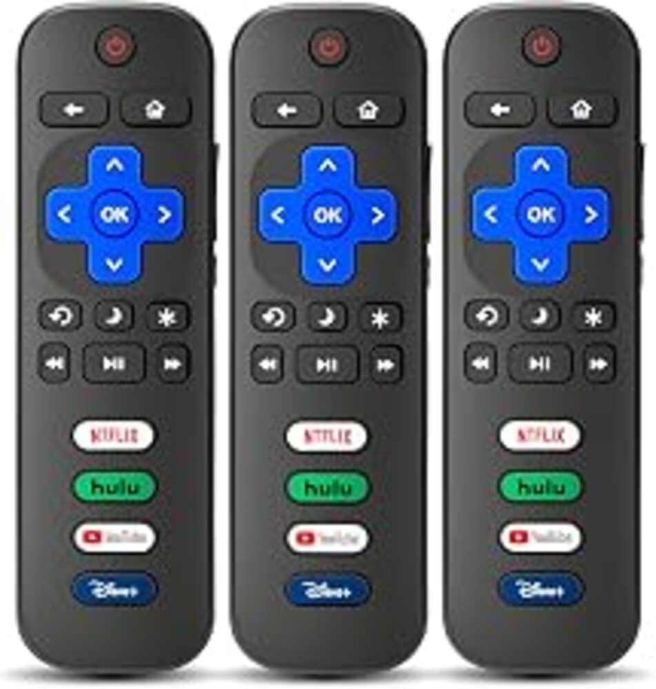 Replacement Remote Control for Roku TV, 3-Pack | for TCL/Onn/Hisense Roku TV, No Setup, 1-Year Warranty